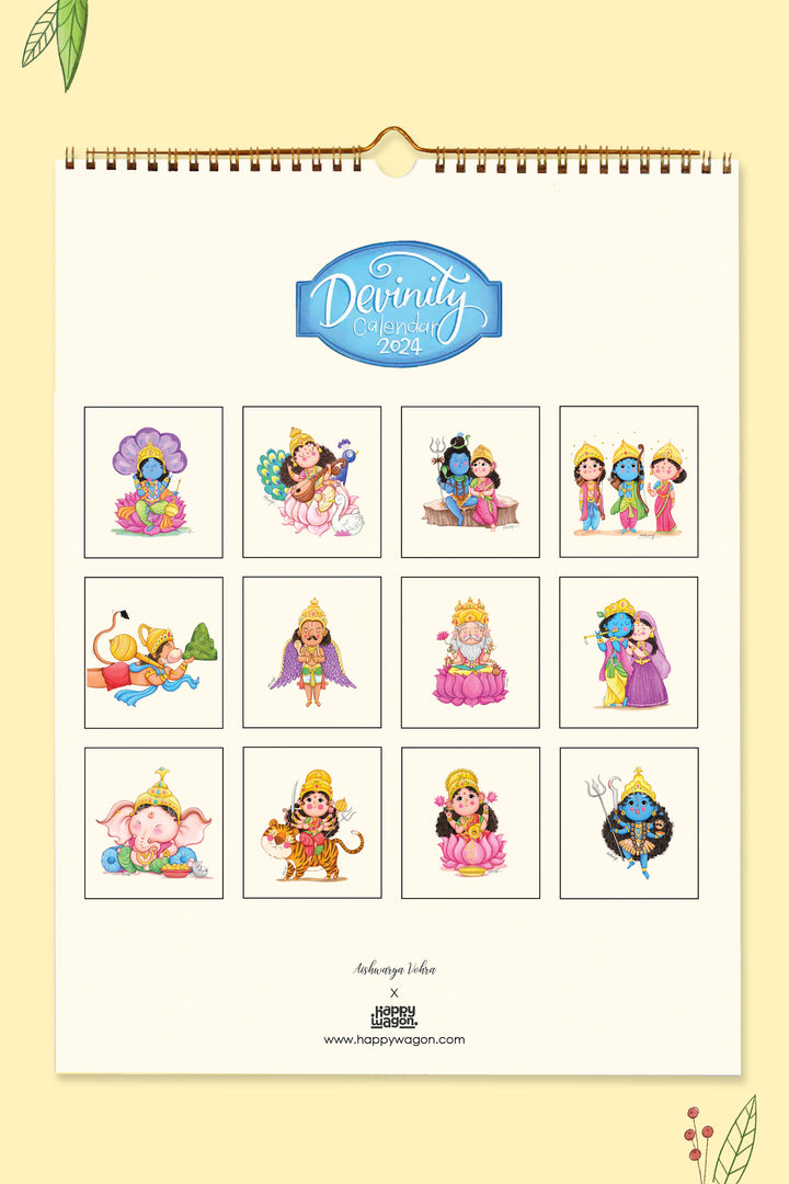 2024 Devinity Gods Wall Calendar