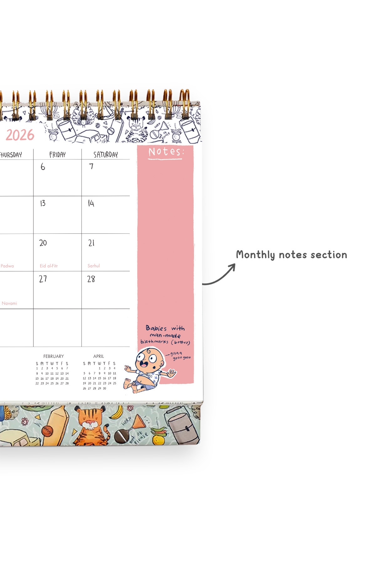 2026 Endearing Desk Calendar