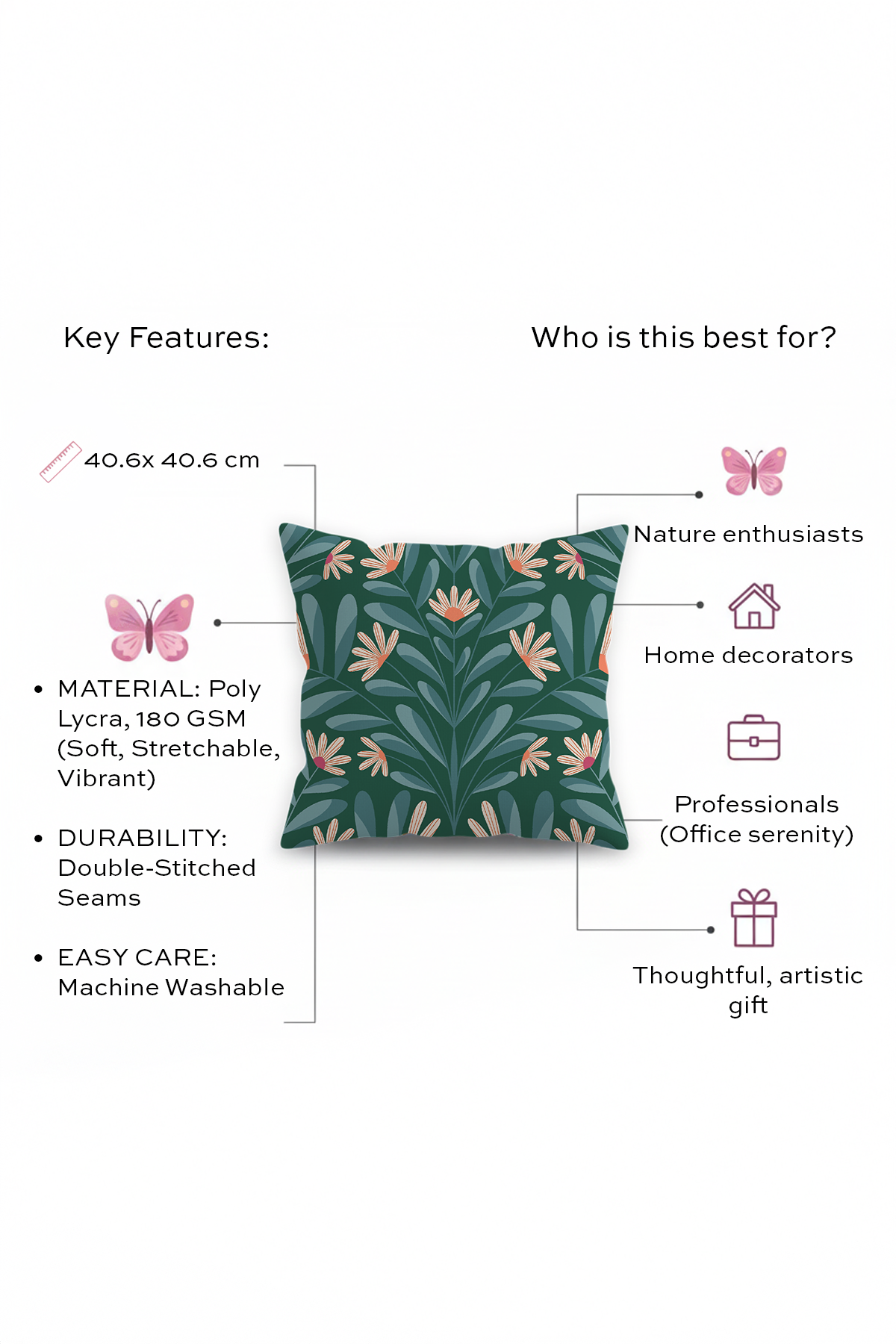 Green Garden Cushion Cover