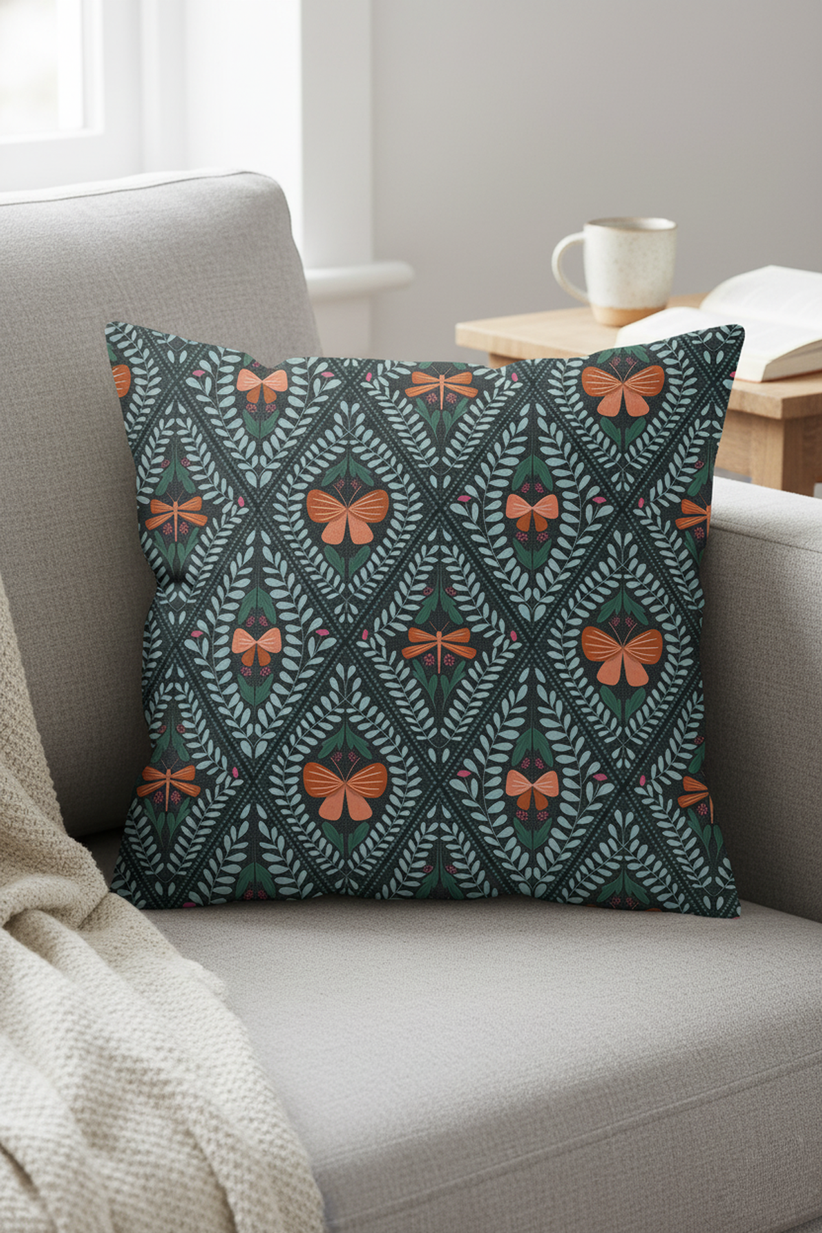 Diagonal Butterfly Cushion Cover