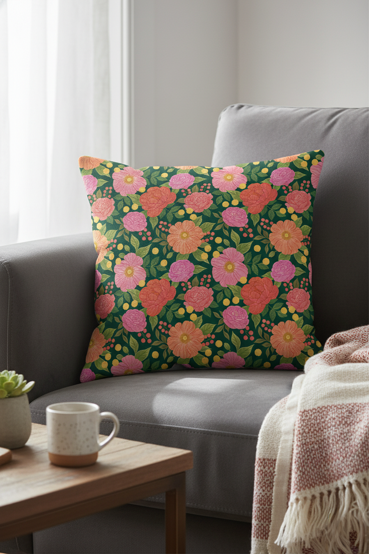 Stop & Smell the Flowers Cushion Cover