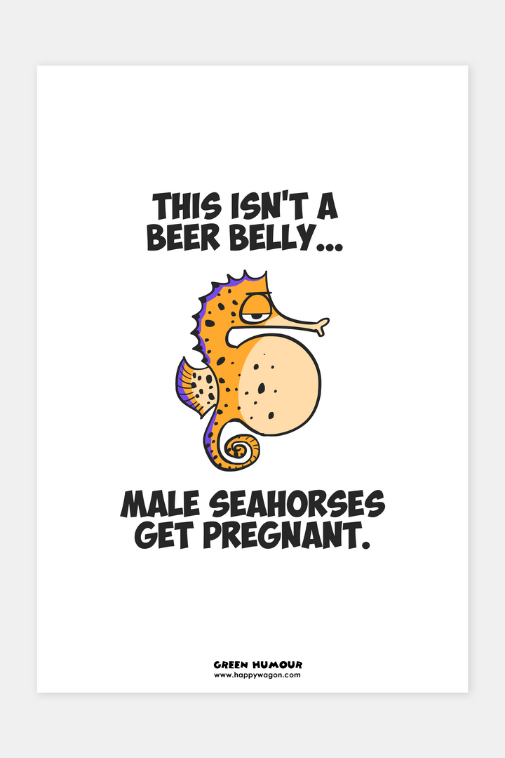 Pregnant Seahorse Non Tearable Poster