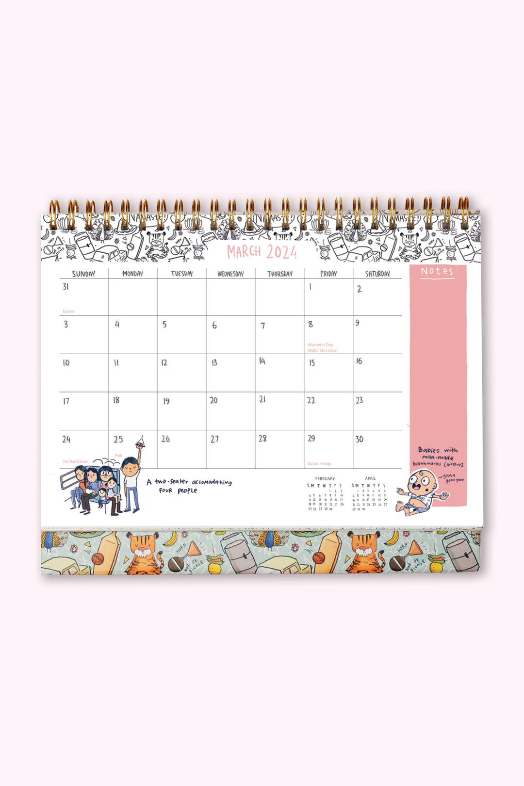 2024 Endearing Desk Calendar