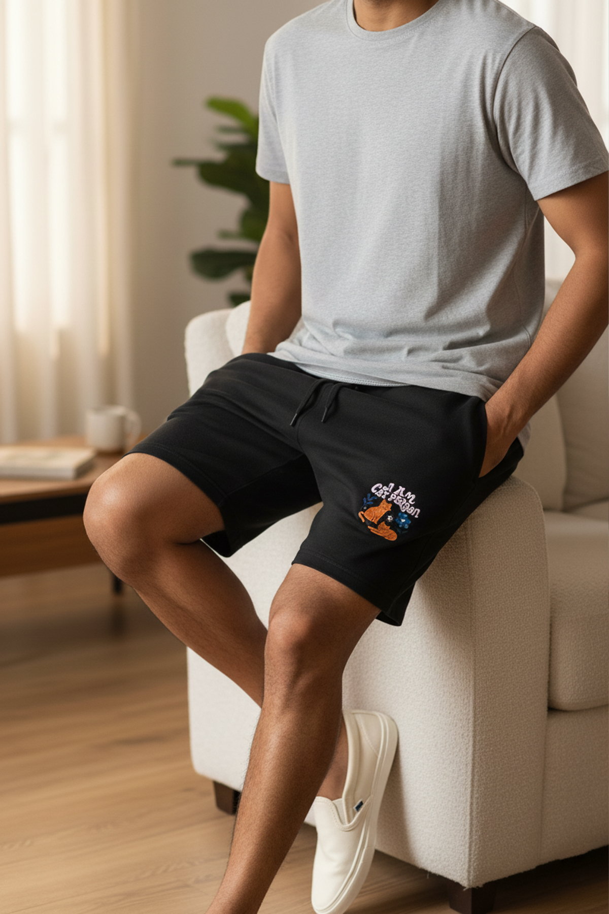 I am a Cat Person Men's Terry Shorts