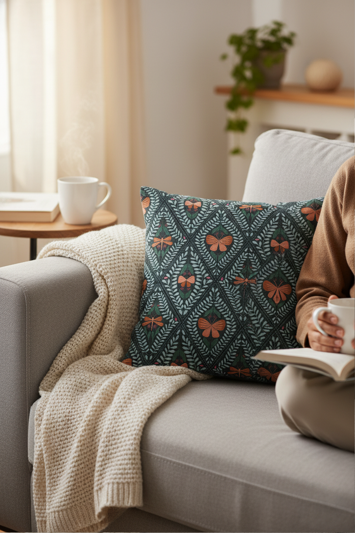 Diagonal Butterfly Cushion Cover