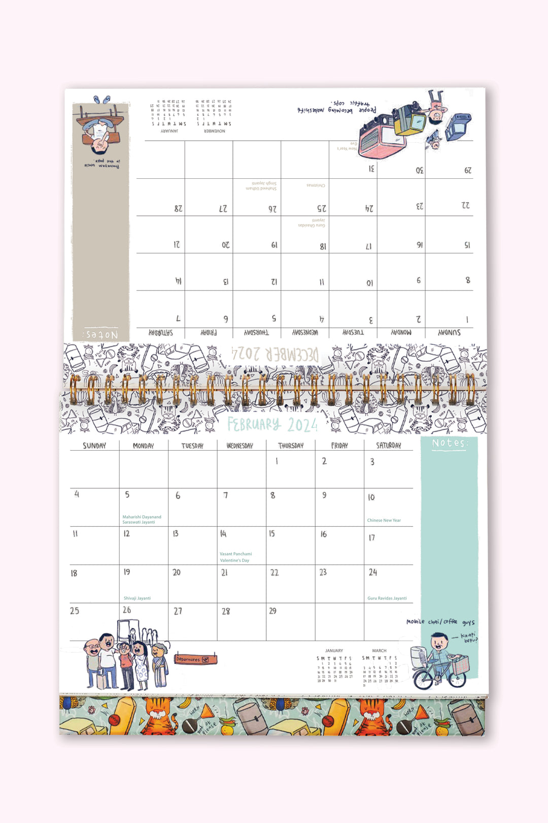 2024 Endearing Desk Calendar