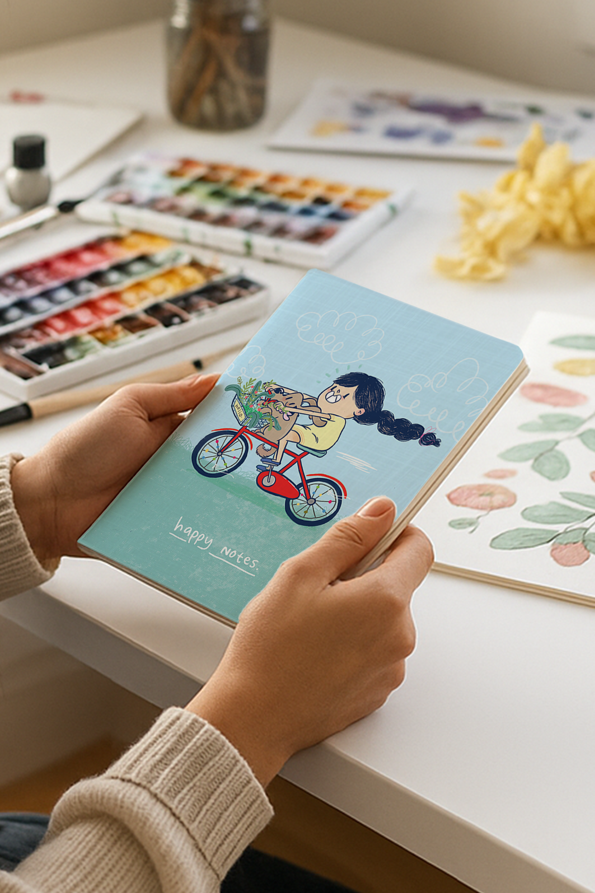 Happy Notes Saddle Stitch Notebook - Combo of 2