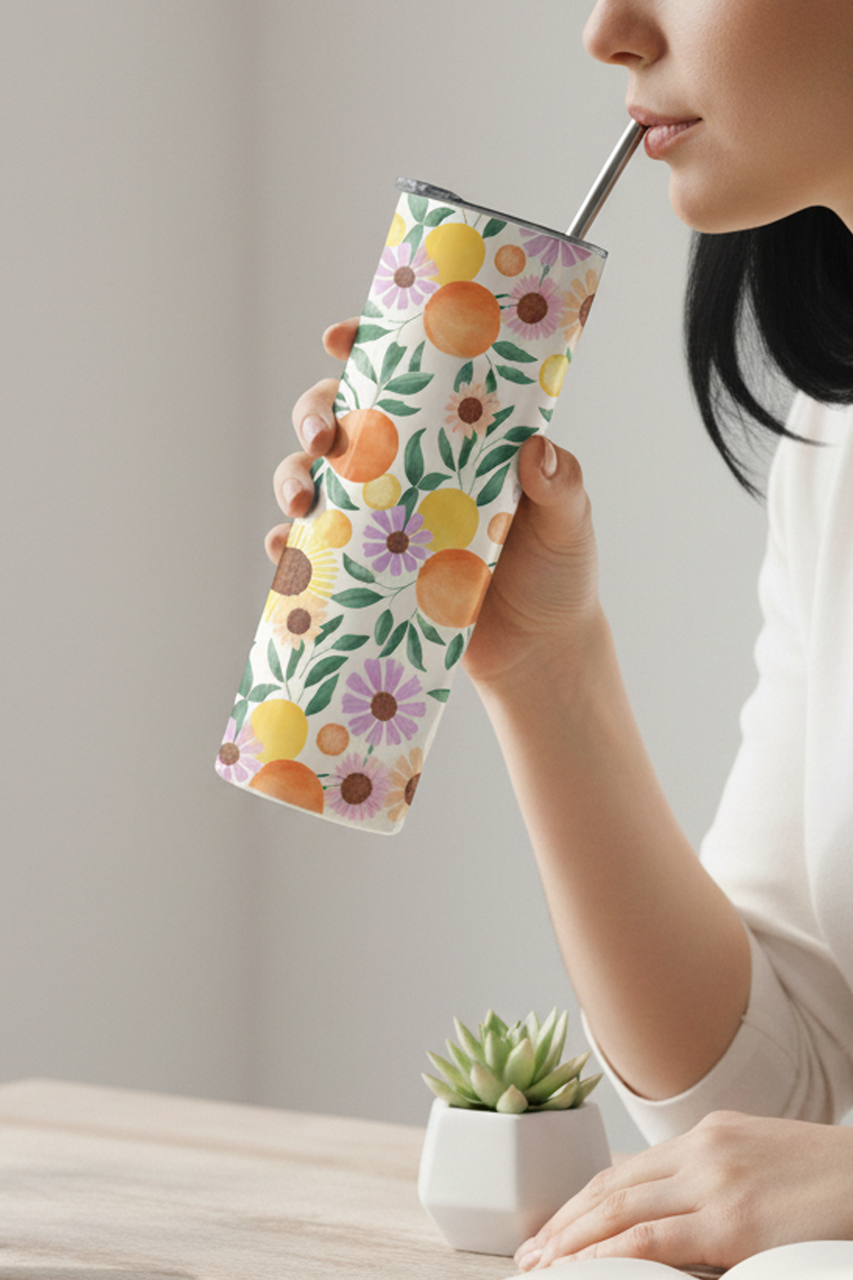 Orange Garden Tumbler Bottle
