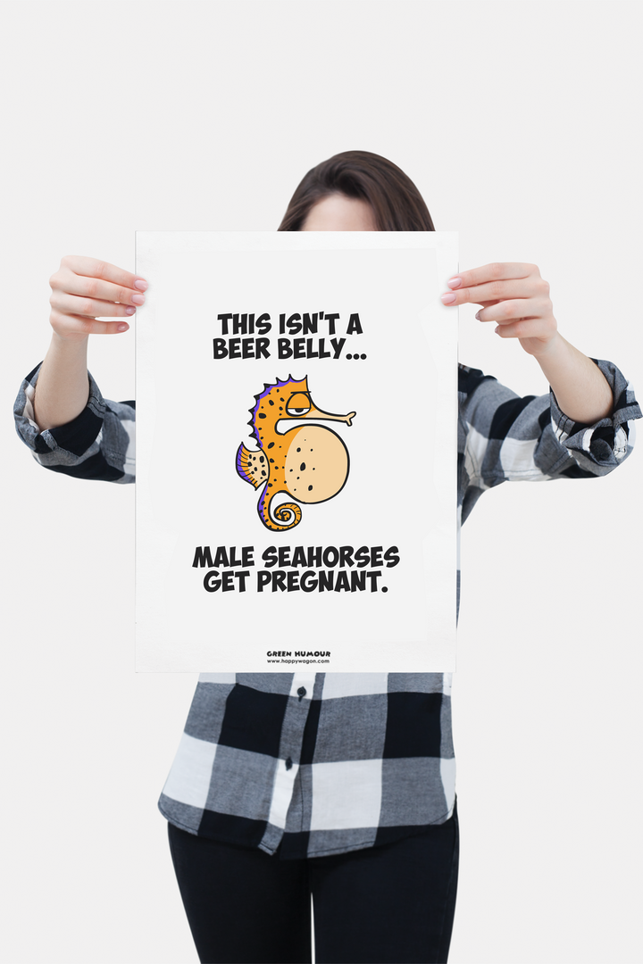 Pregnant Seahorse Non Tearable Poster