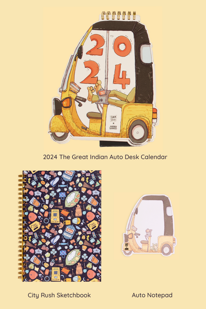 The 2024 Great Indian Auto Calendar, Notepad & Sketchbook Combo