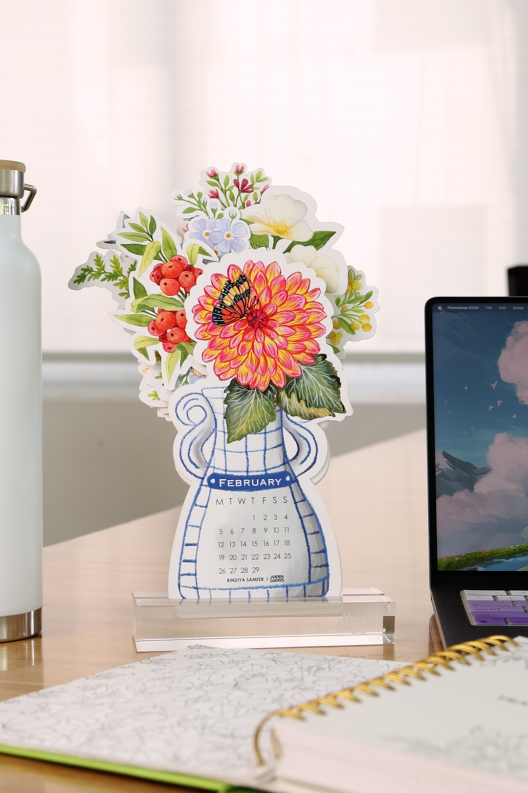2024 Flower Vase Desk Calendar