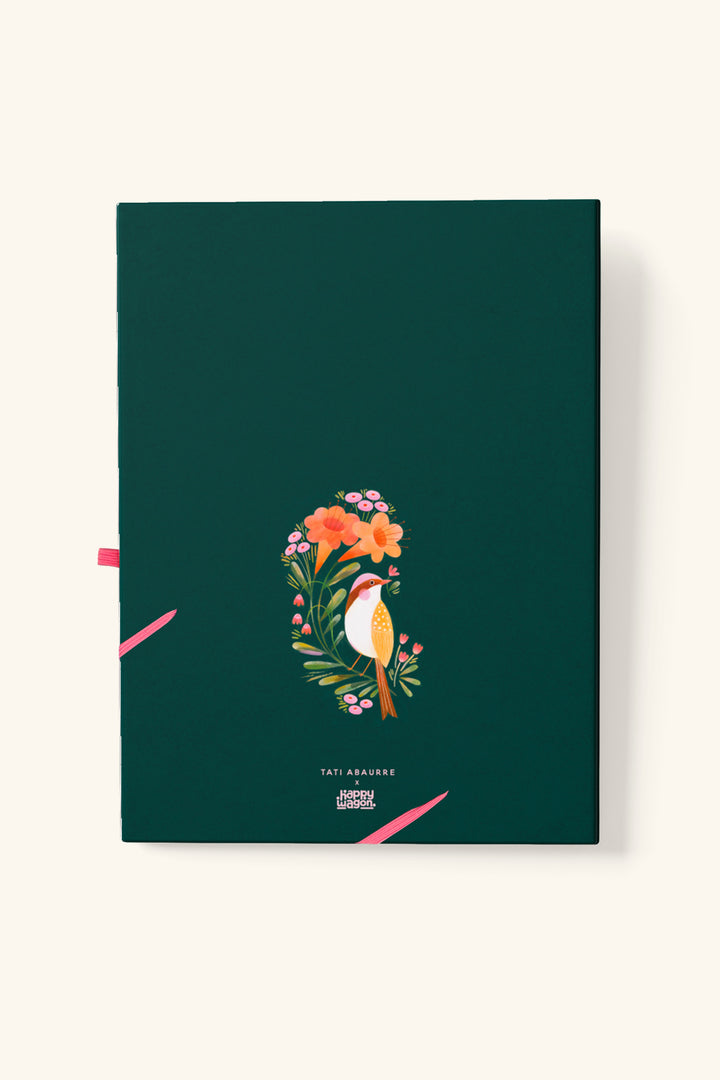 Feathered Blooms Clipfolio | Clipboard & Notepad Duo