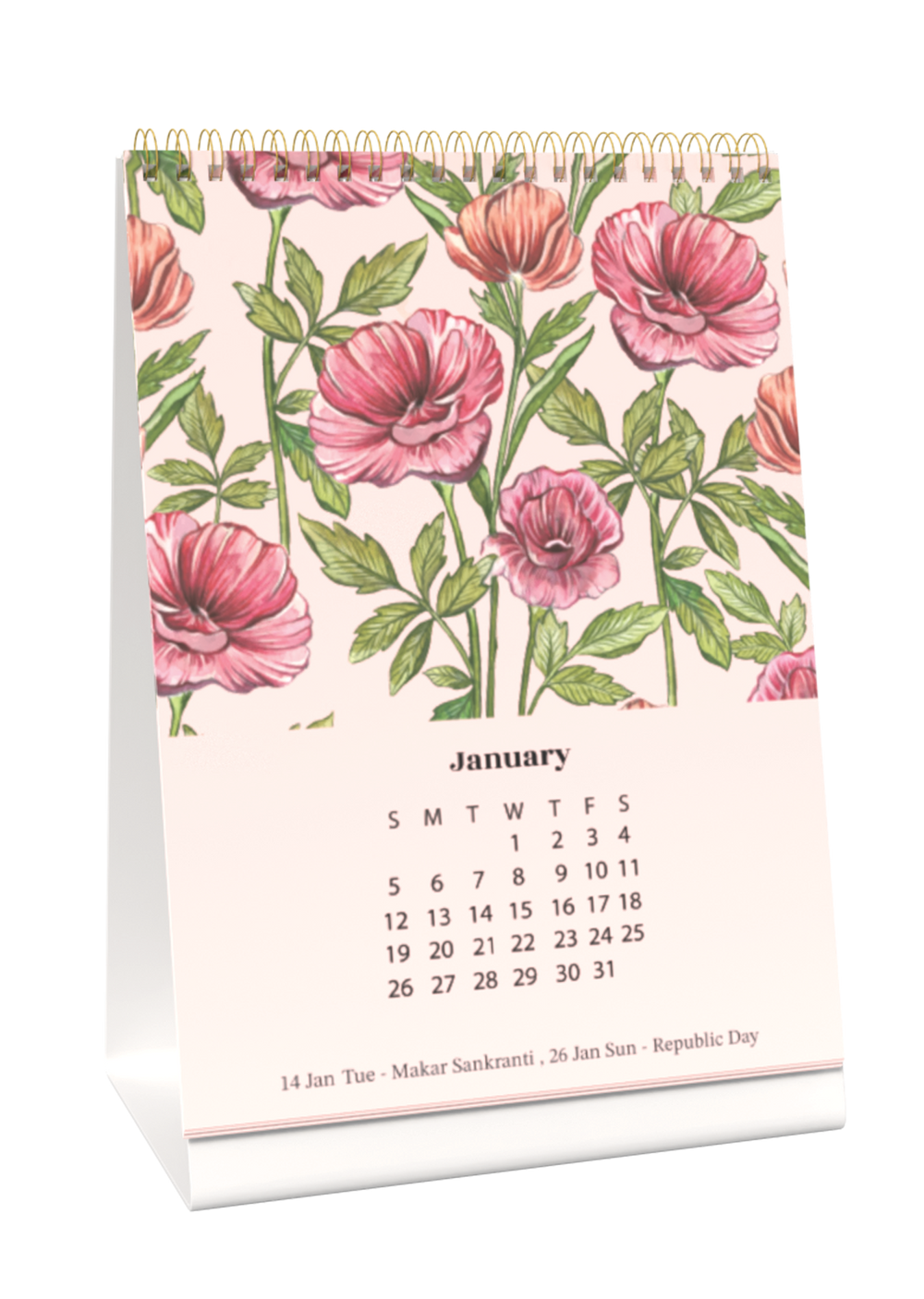 2025 floral desk calendar