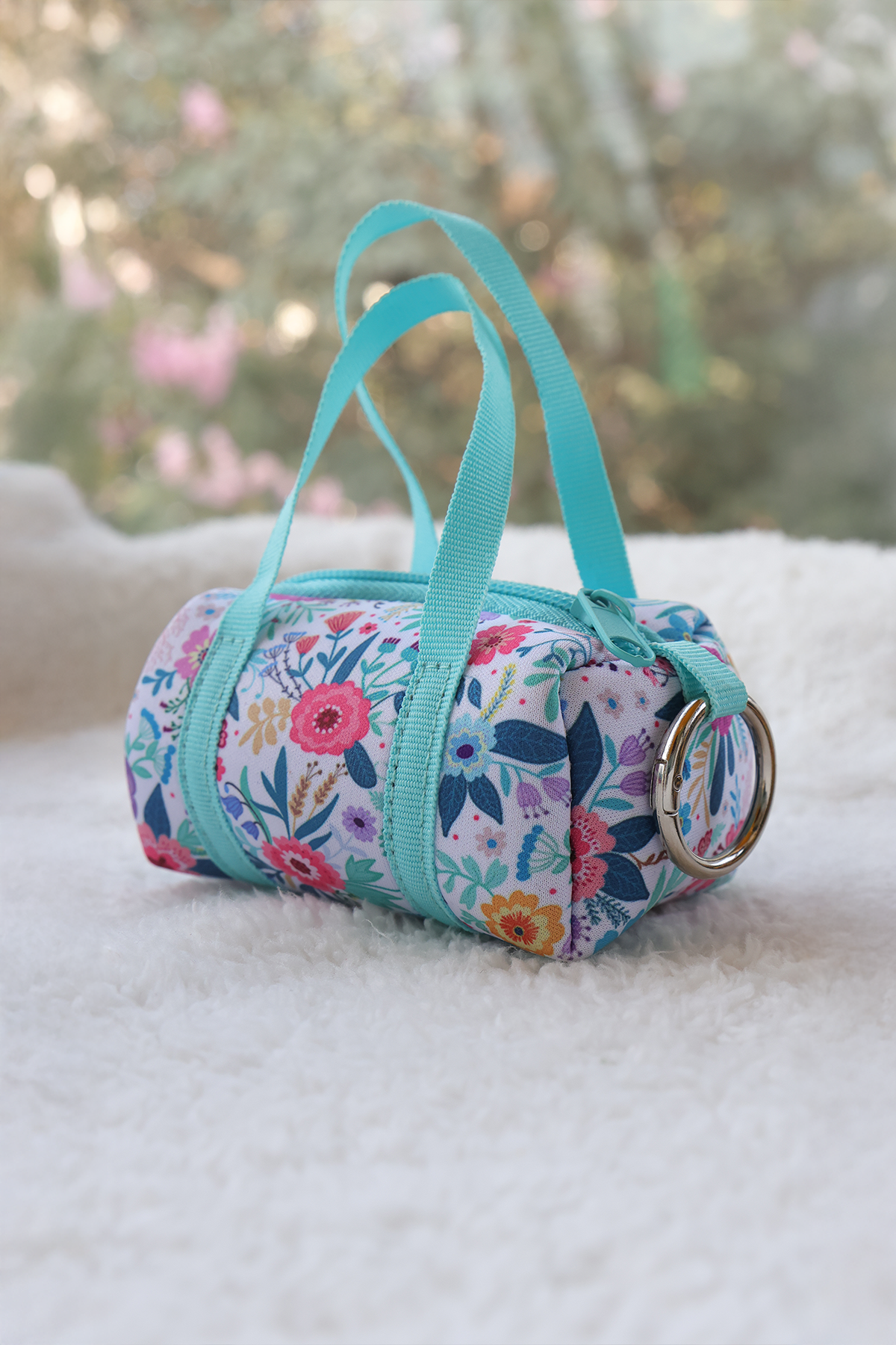 Floral Mini Duffle Bag Charm