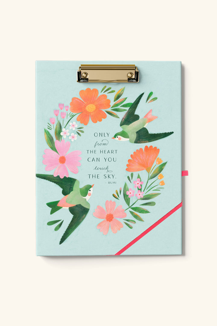 Floral Wings Clipfolio | Clipboard & Notepad Duo