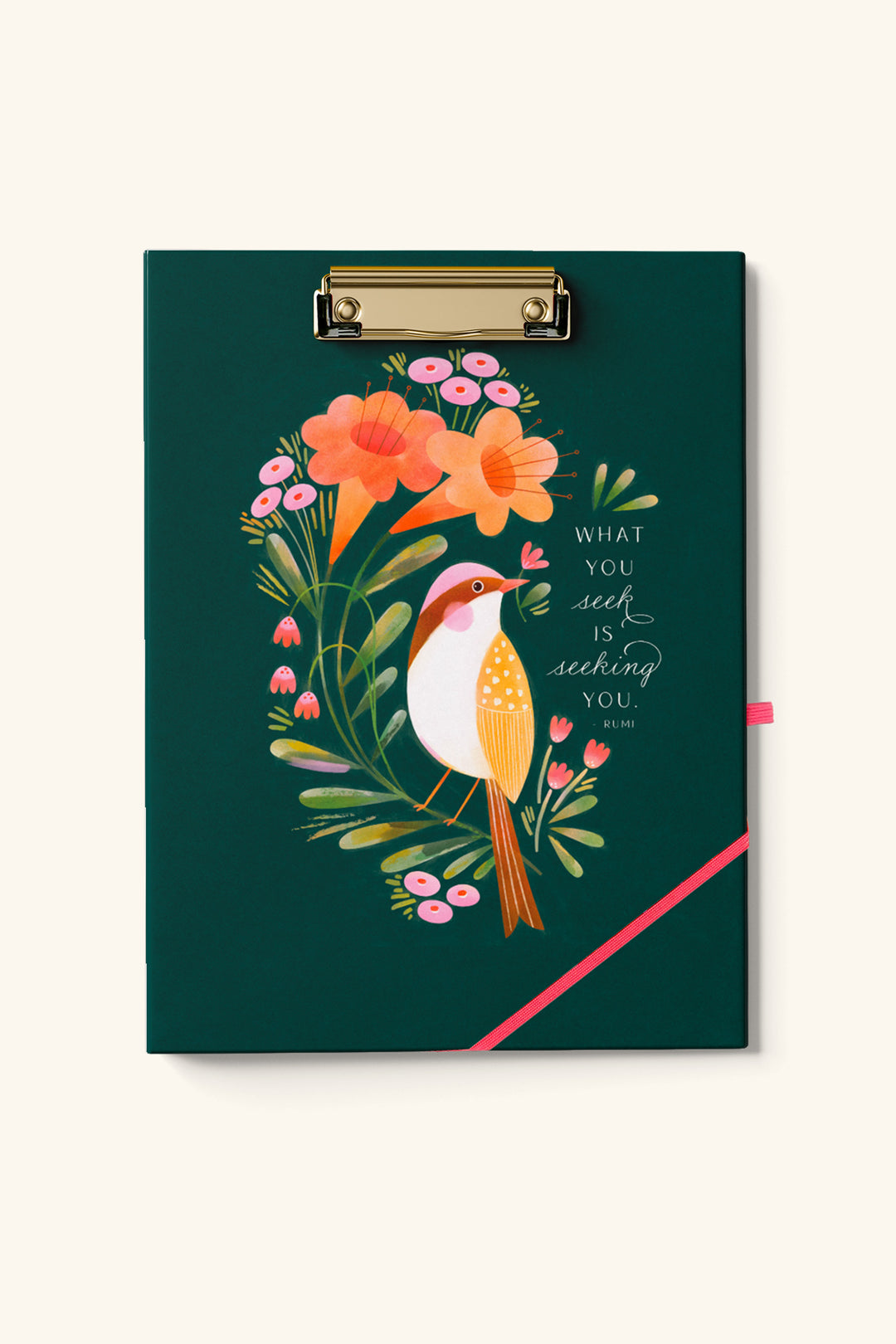 Feathered Blooms Clipfolio | Clipboard & Notepad Duo