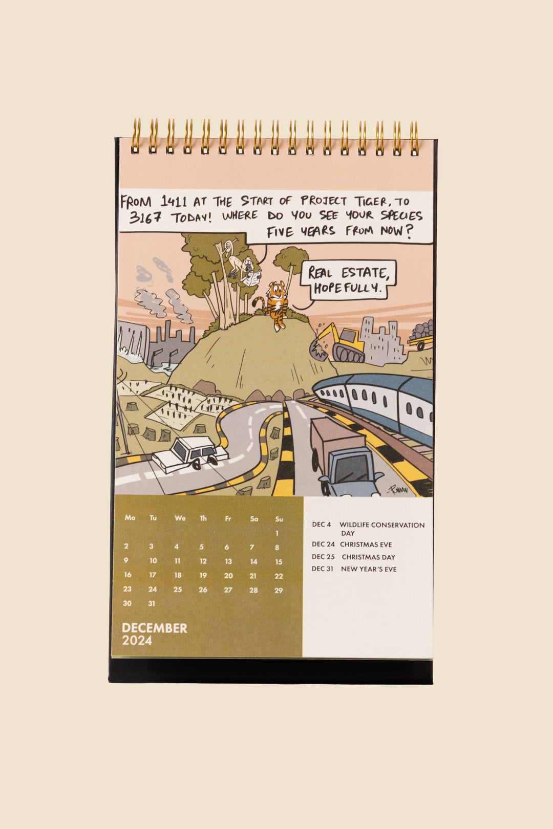 2024 A Tiger's India Desk Calendar