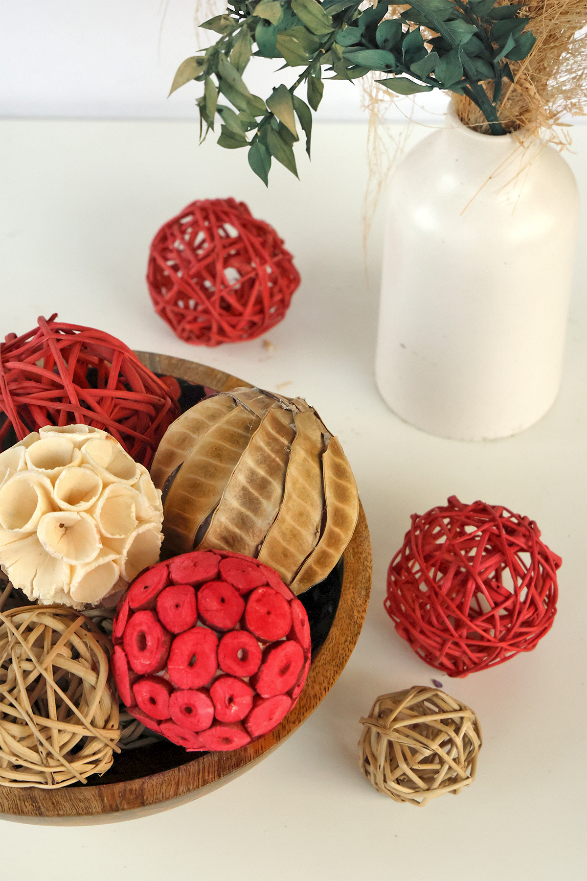 Red and White Decorative Bowl fillers