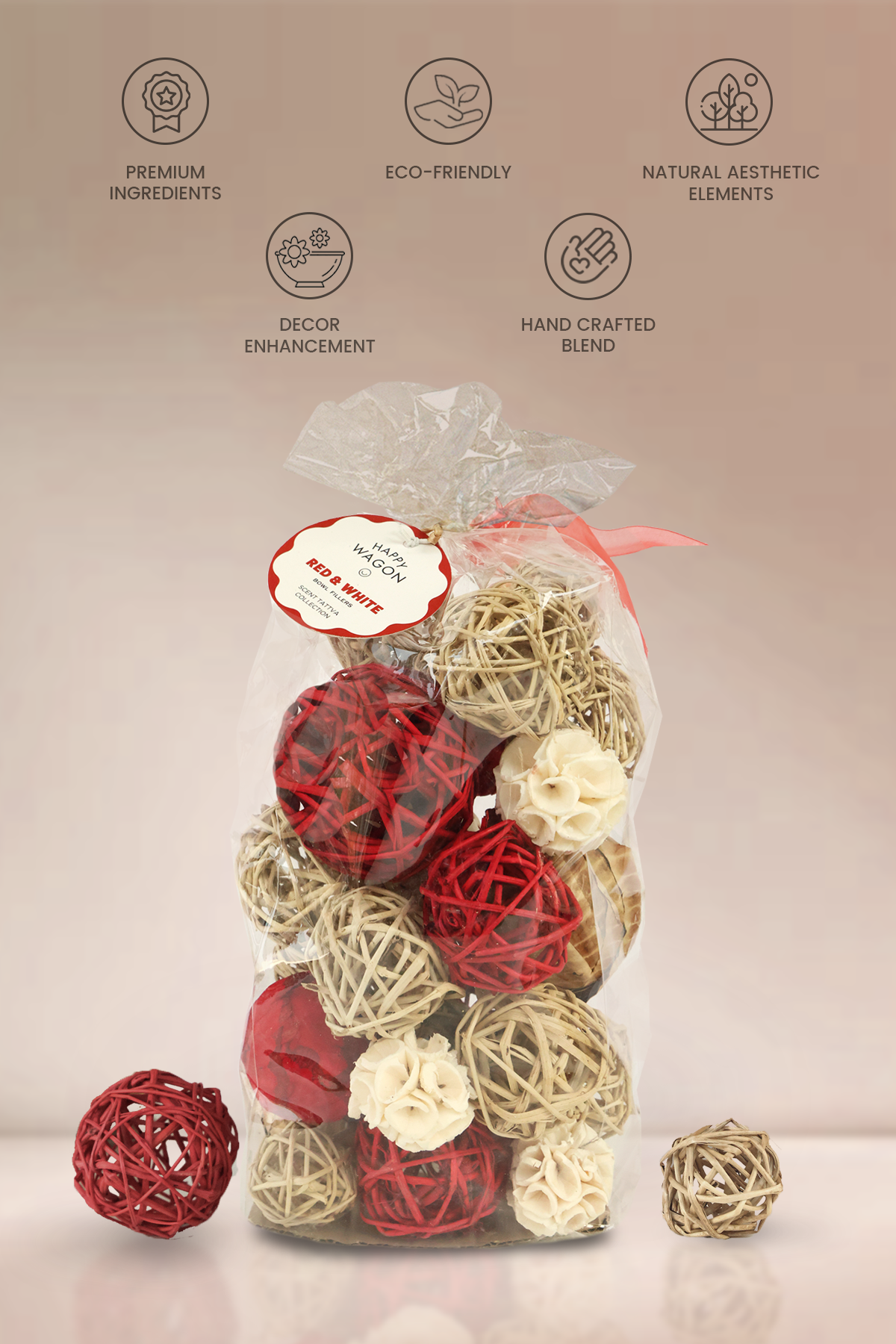 Red and White Decorative Bowl fillers