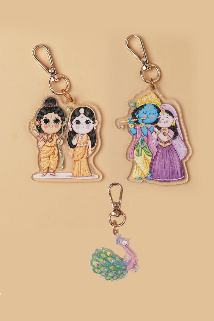 Set of Devinity & Peacock Keychain