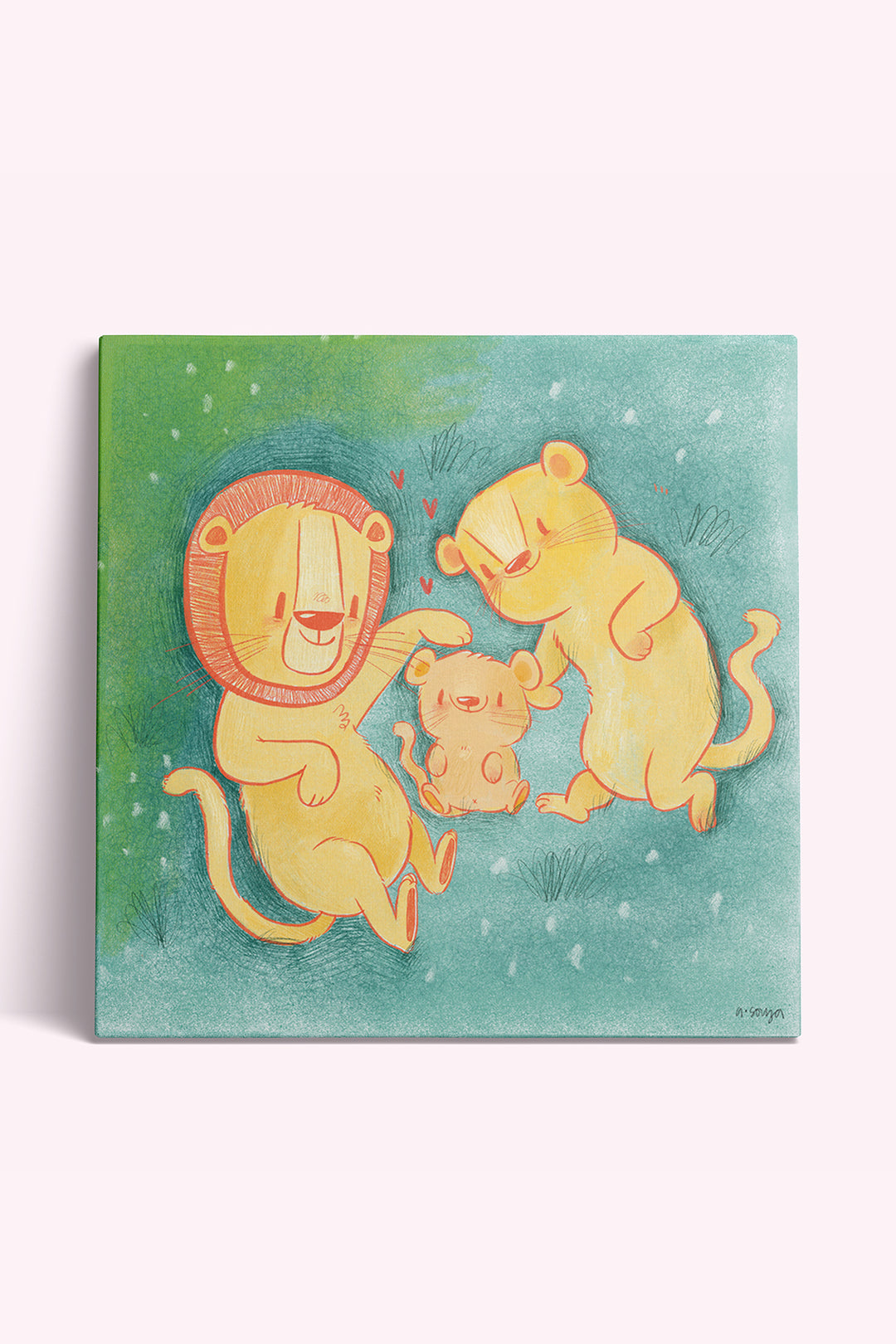 Lion Family Canvas Wall Art