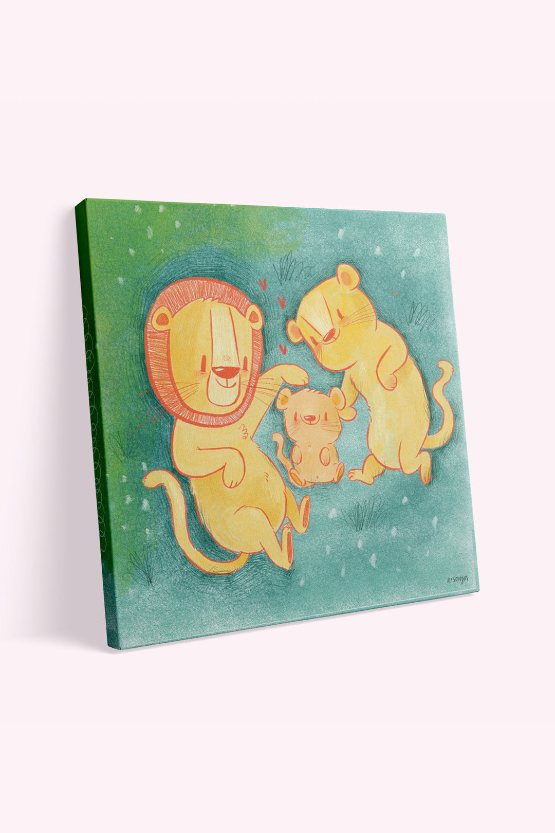 Lion Family Canvas Wall Art
