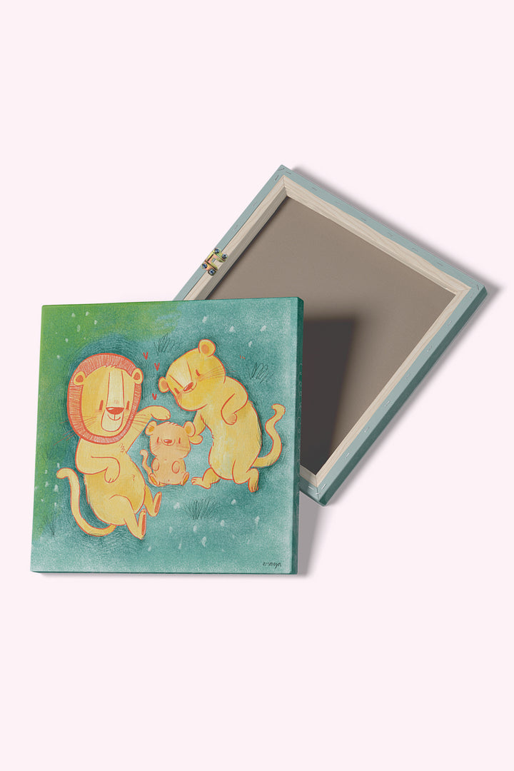 Lion Family Canvas Wall Art