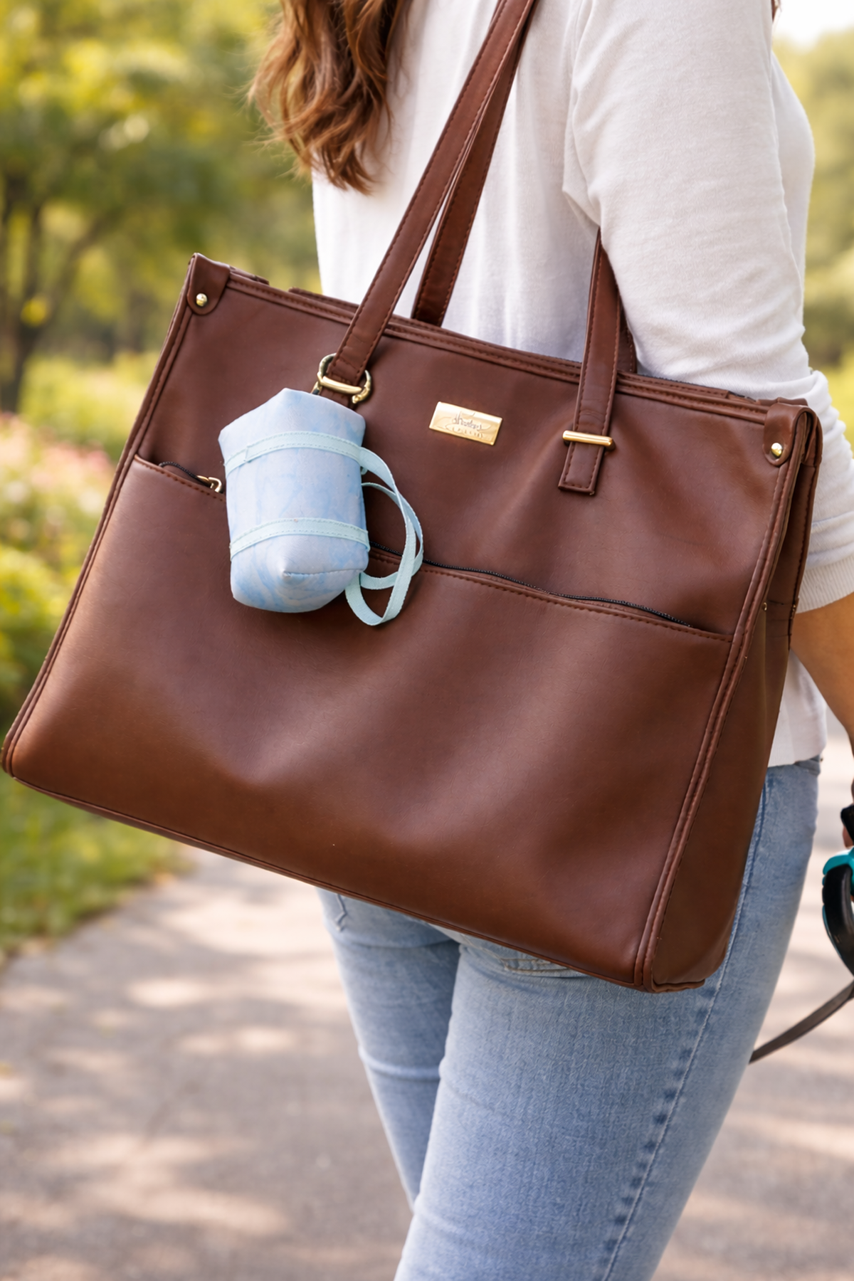 Marble Print Mini Duffle Bag Charm