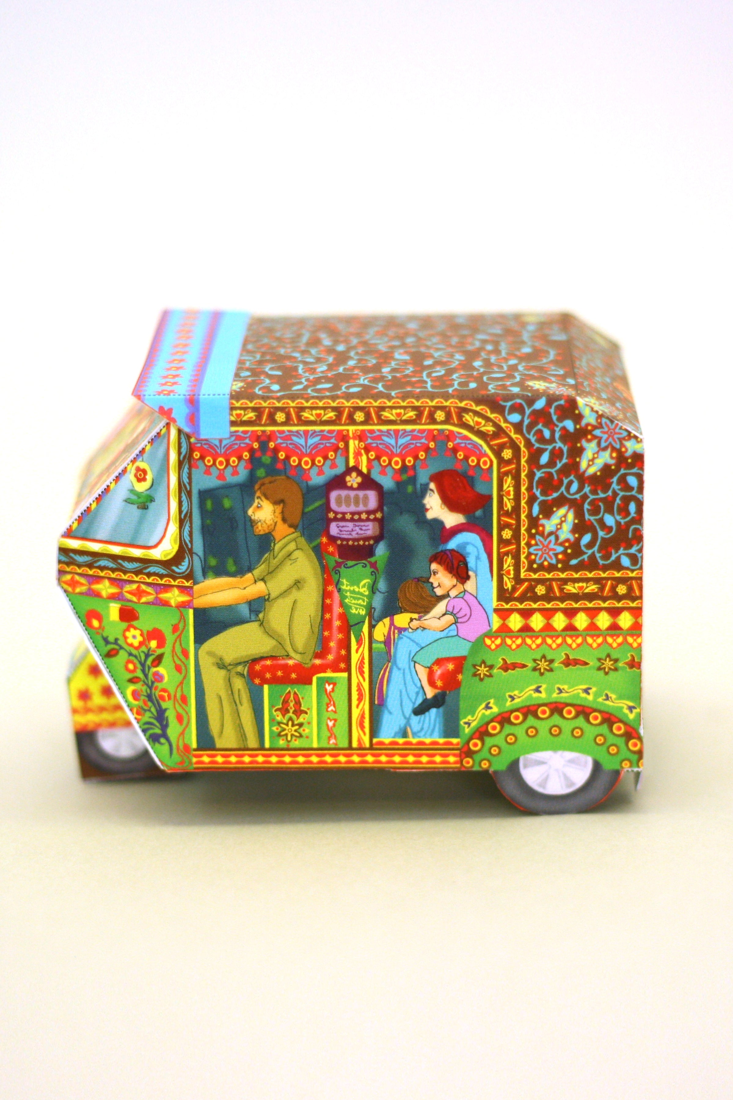 Auto Rickshaw Model Paper Craft Kit - Easy Assembly