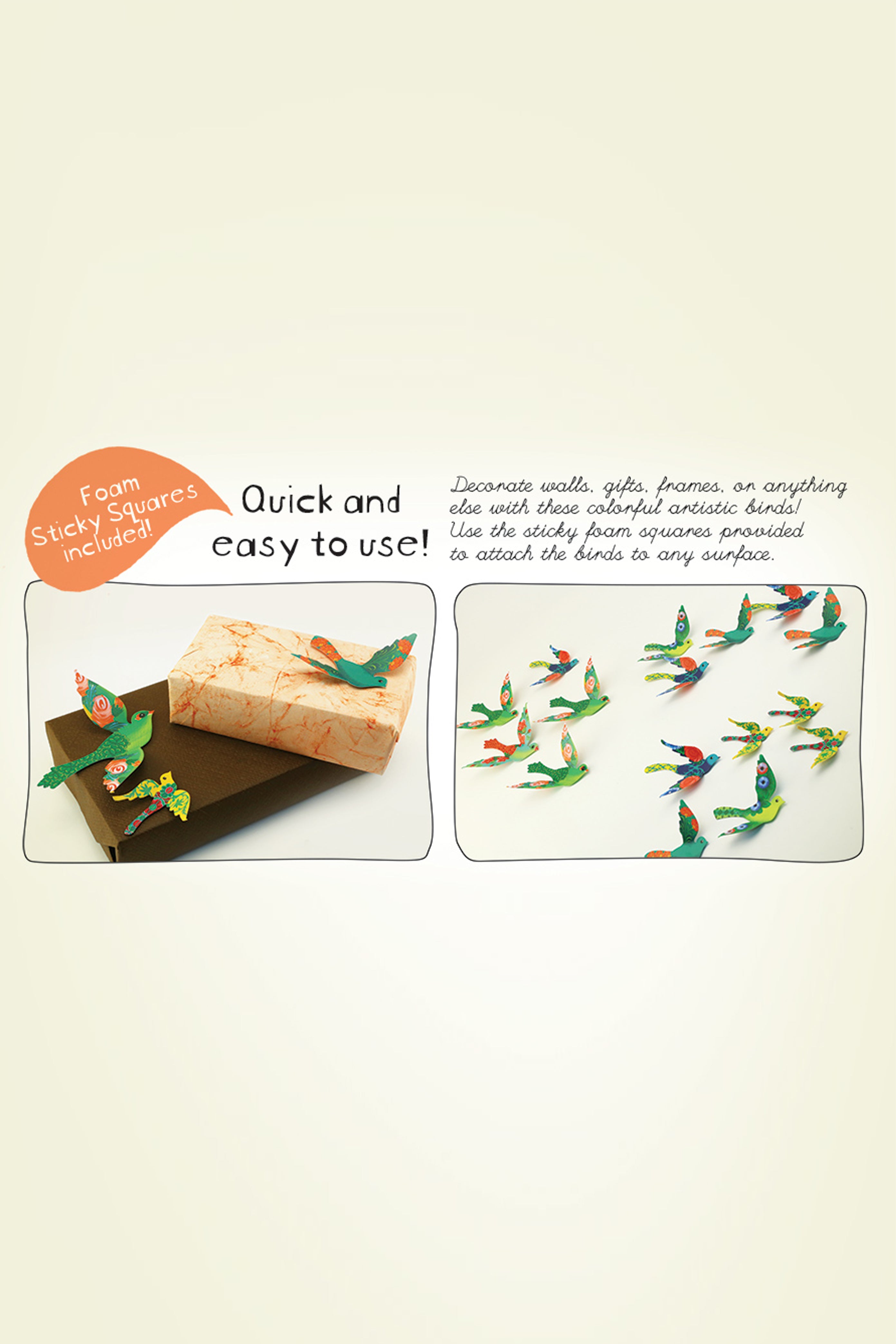 Paper Birds for Wall Decoration: Set of 24