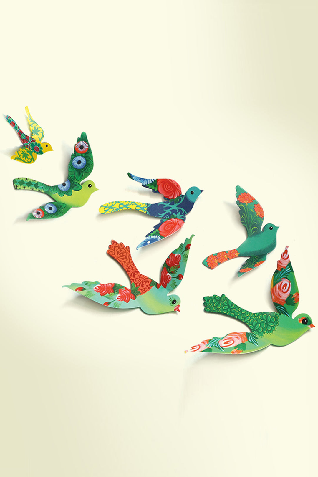 Paper Birds for Wall Decoration: Set of 24