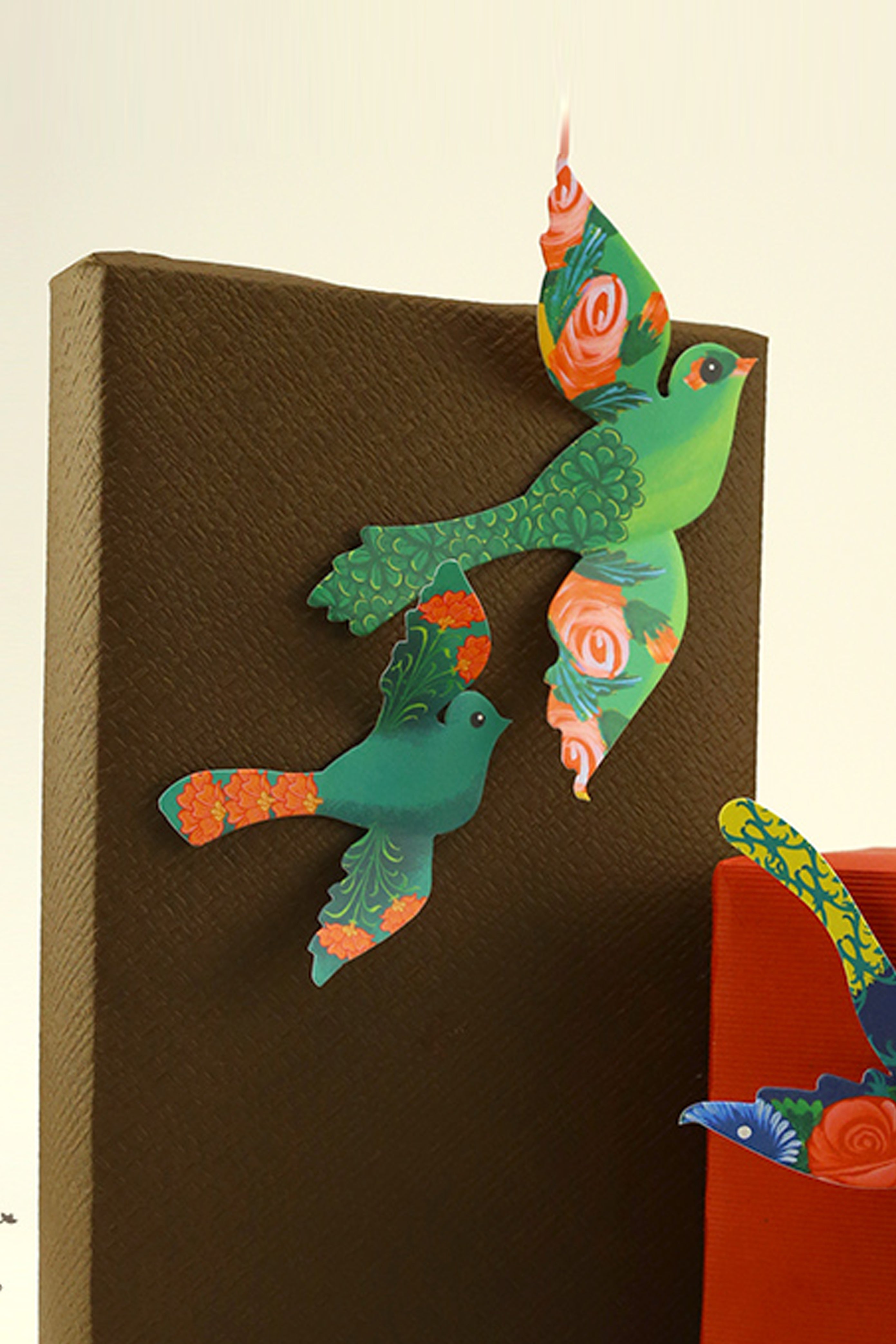 Paper Birds for Wall Decoration: Set of 24