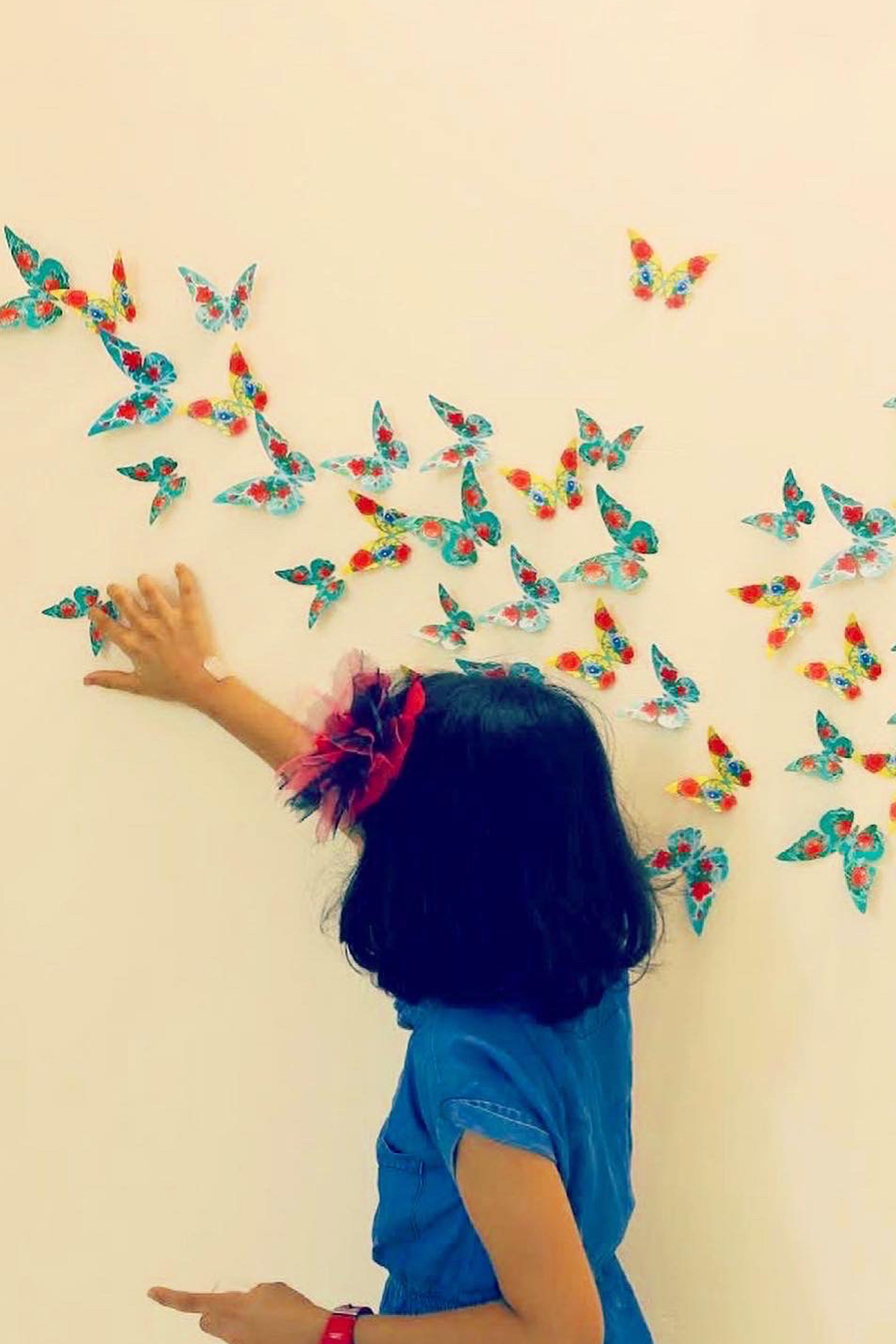 Paper Butterflies for Wall Decoration: Set of 24