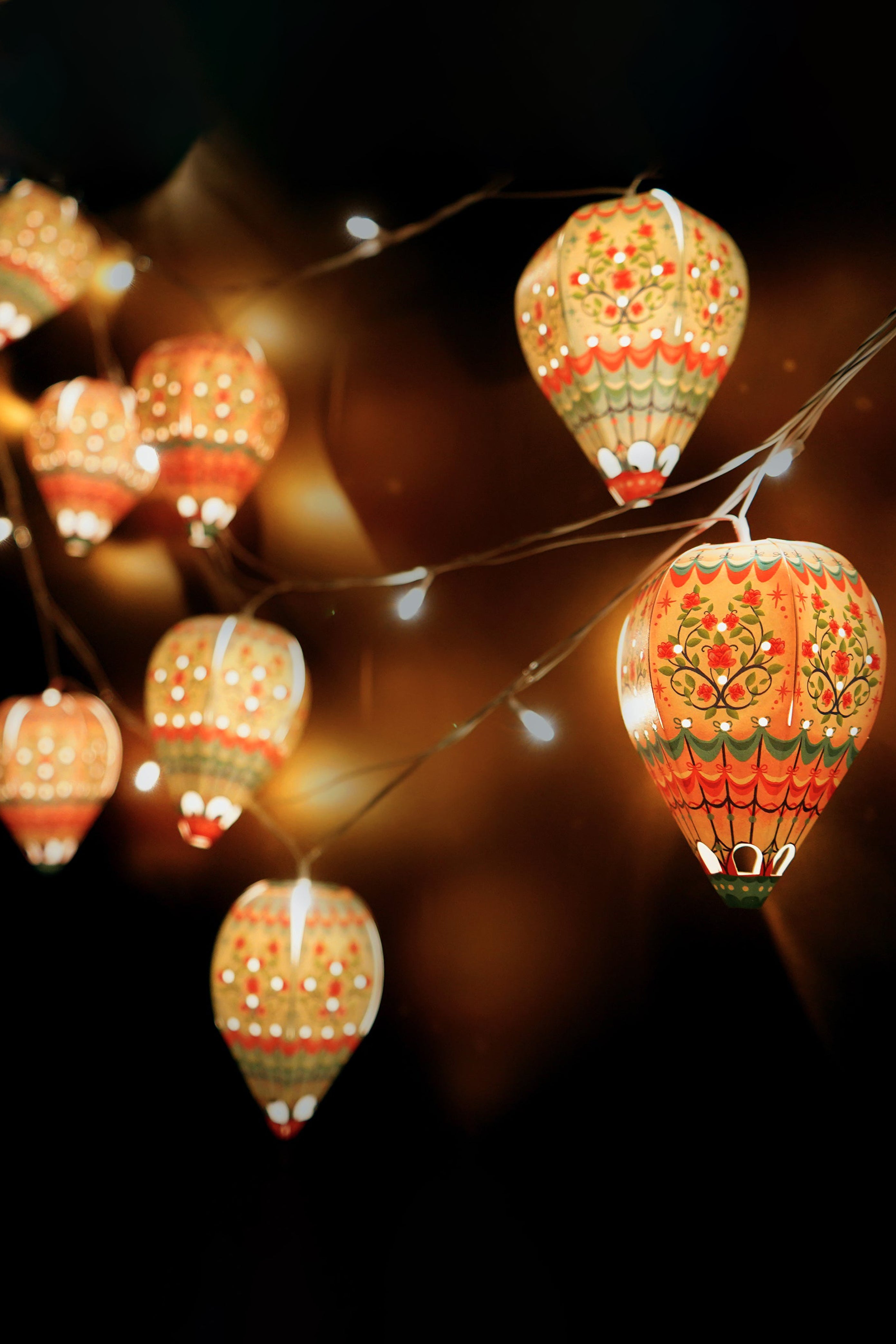 Paper Mini Hot Air Balloon Fairy Lights