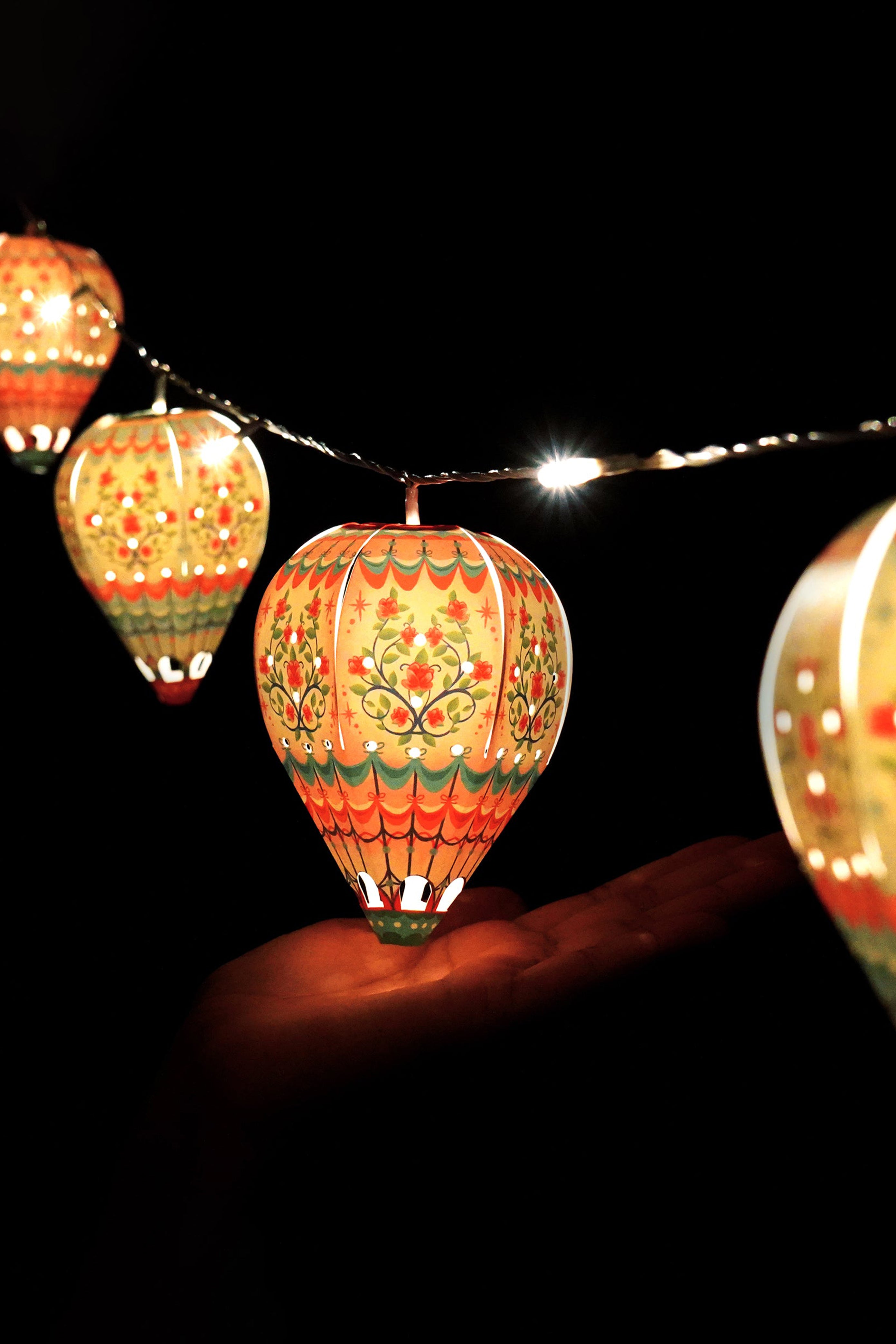 Paper Mini Hot Air Balloon Fairy Lights