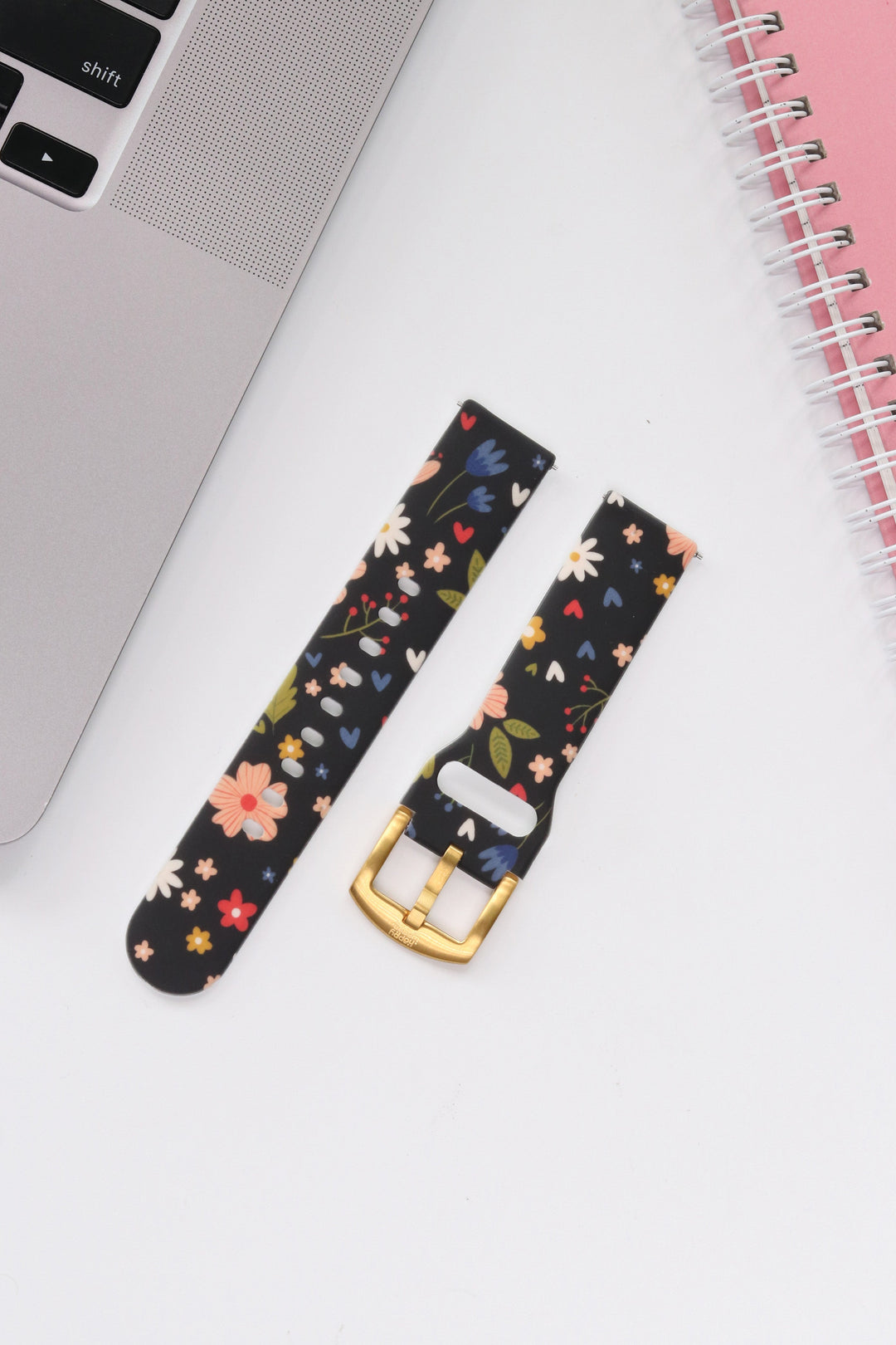 Happy Bloom 20mm Watch Strap with Gold Pin Buckle