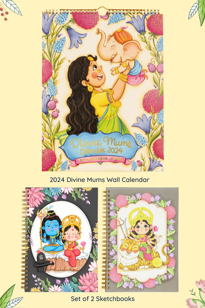 2024 Divine Mums Wall Calendar + Sketchbook Combo