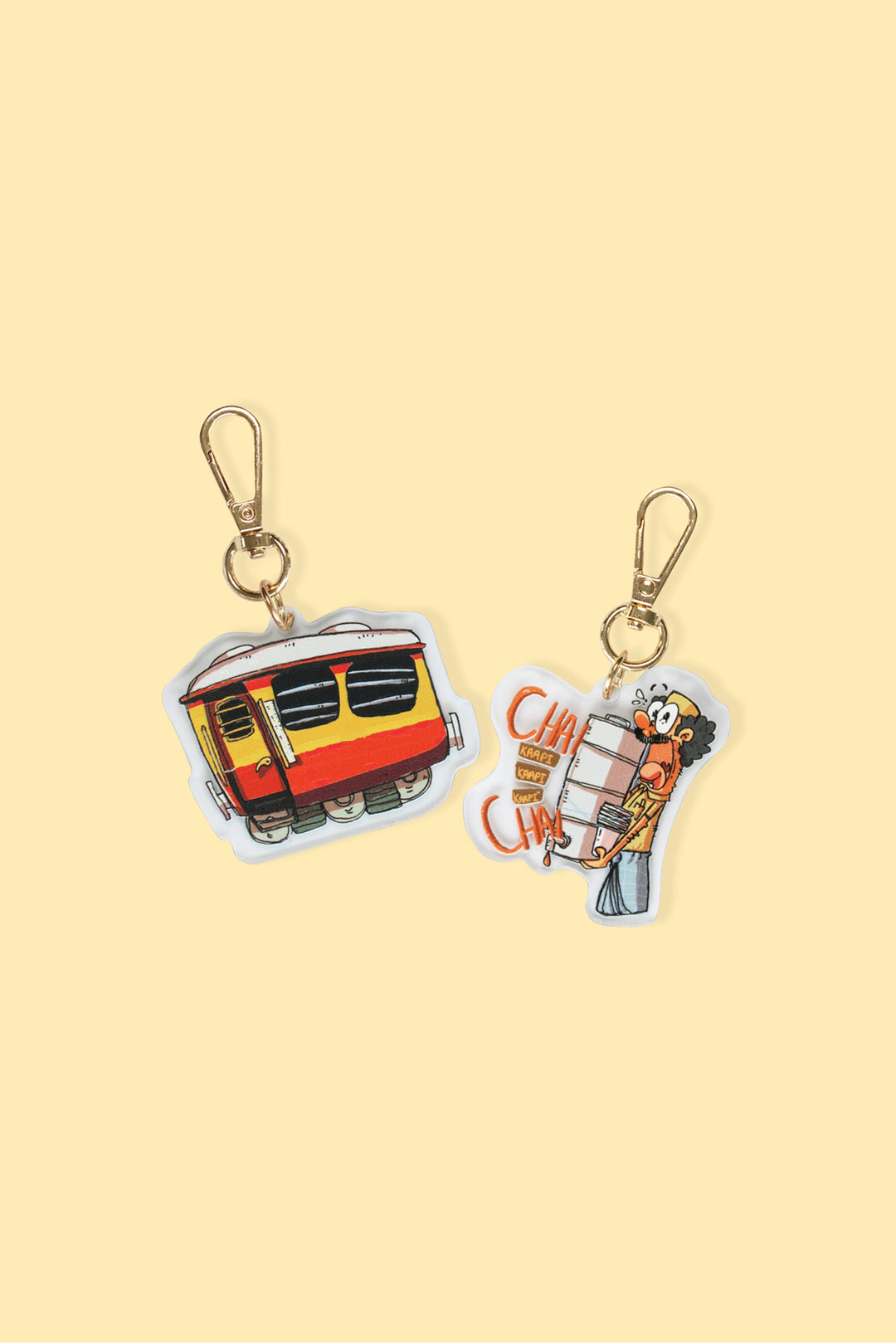 Train & Chai Keychain Duo