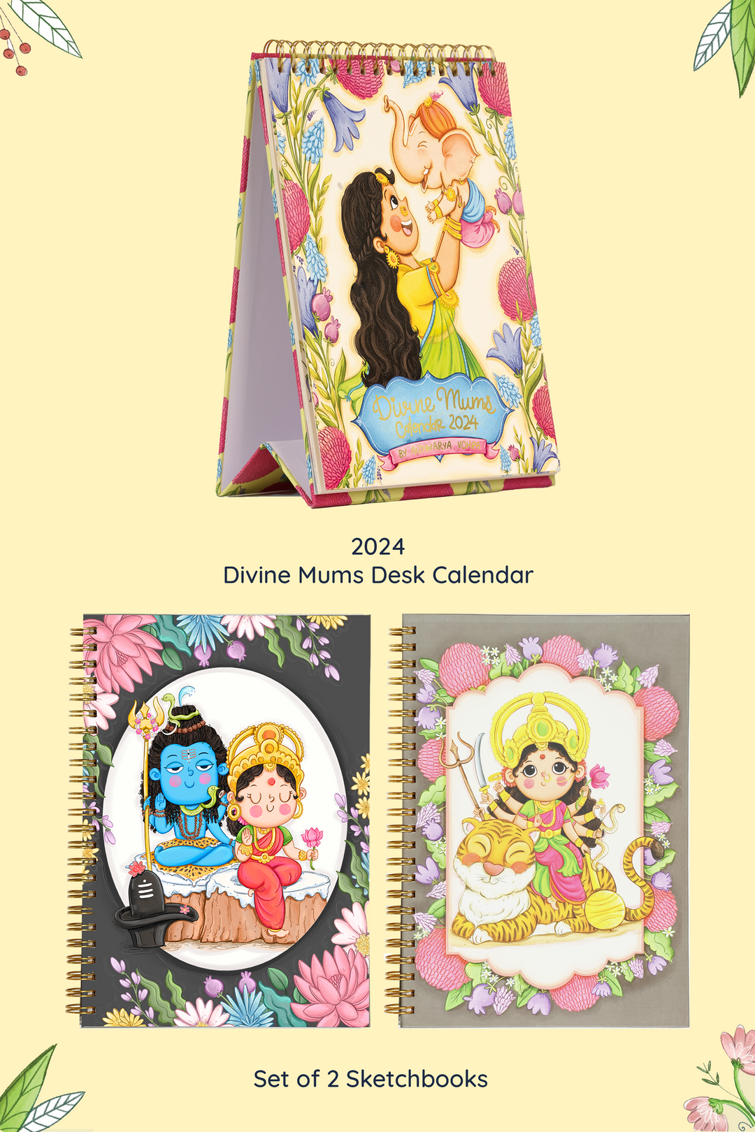 2024 Divine Mums Desk Calendar + 2 Sketchbooks Combo