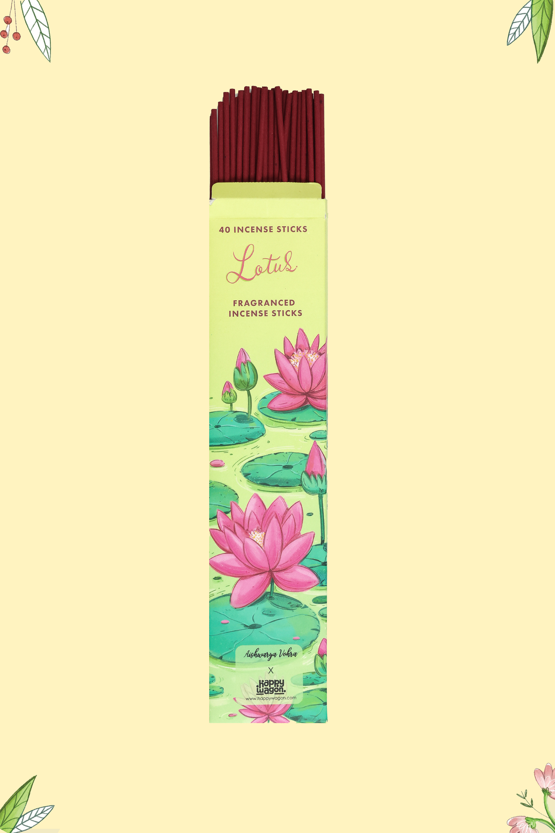 Lotus Fragranced Incense Stick & Ceramic Ash Holder