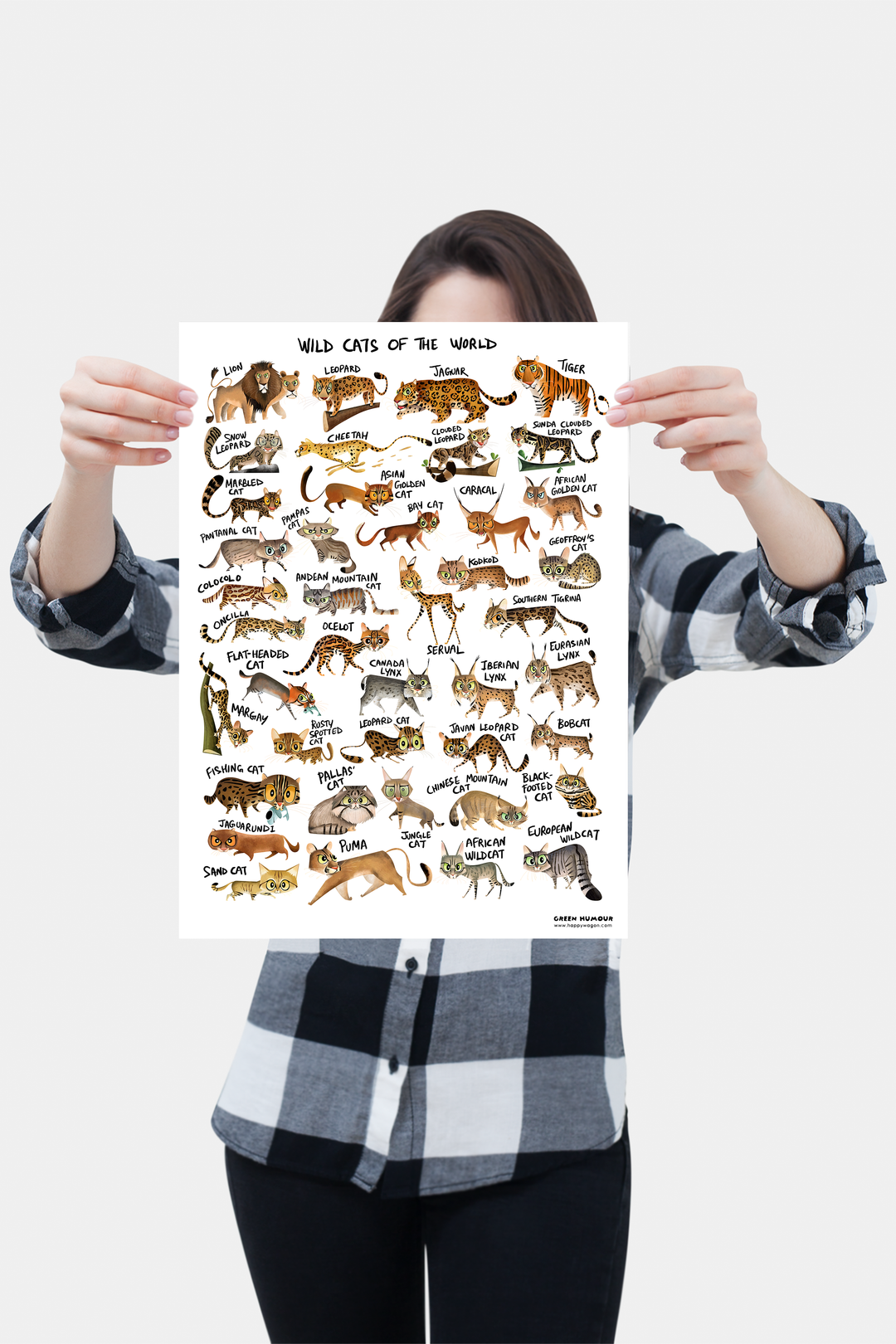 Wild Cats of the World Non Tearable Poster