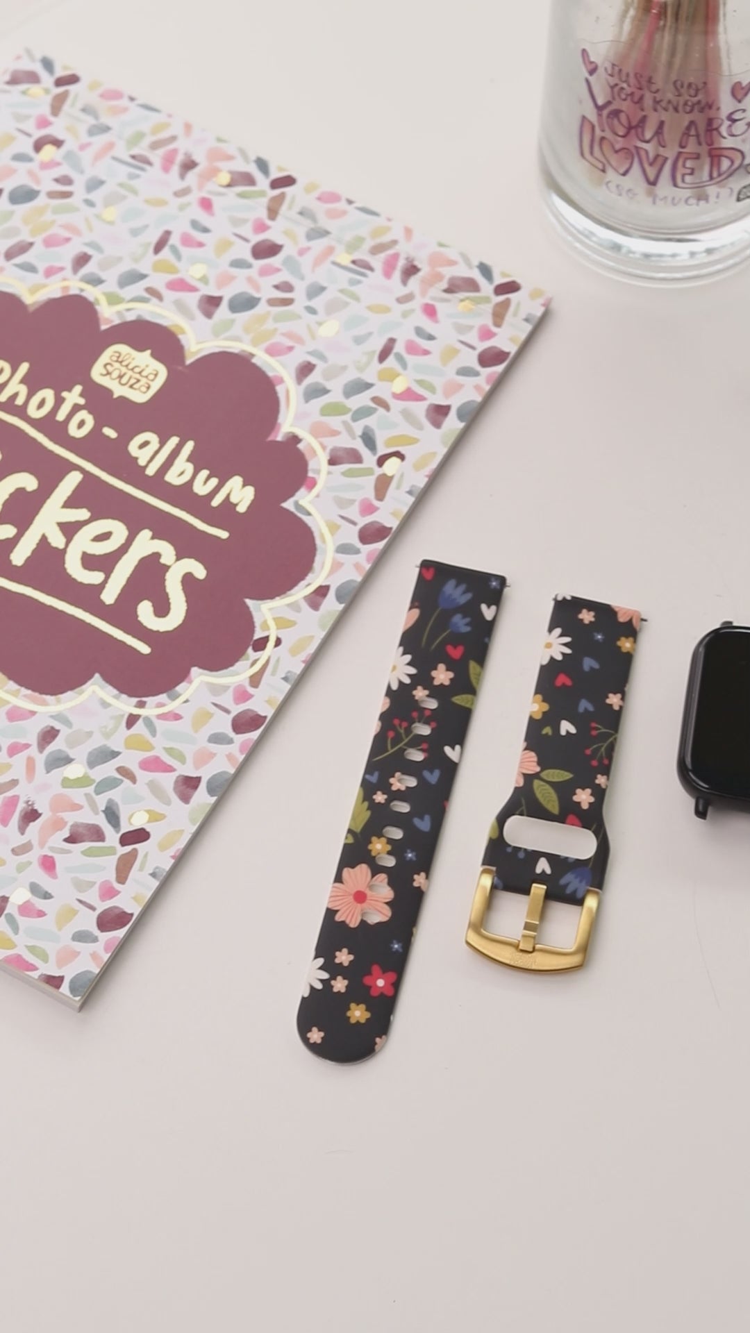 Happy Bloom 20mm Watch Strap with Gold Pin Buckle