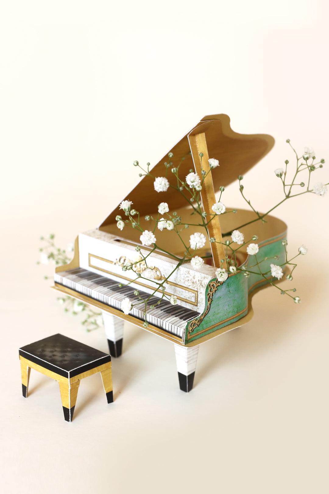 Turquoise Mini Grand Piano Calendar 2024 & 2025 - DIY Paper Craft Kit