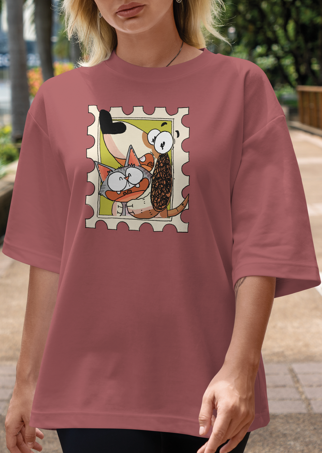 Pawfect Love Stamp Oversized T-shirt