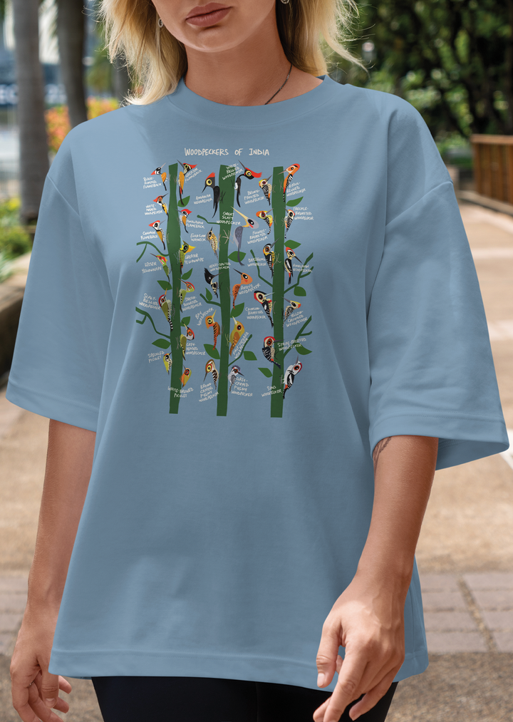 Woodpeckers of India Oversized T-shirt
