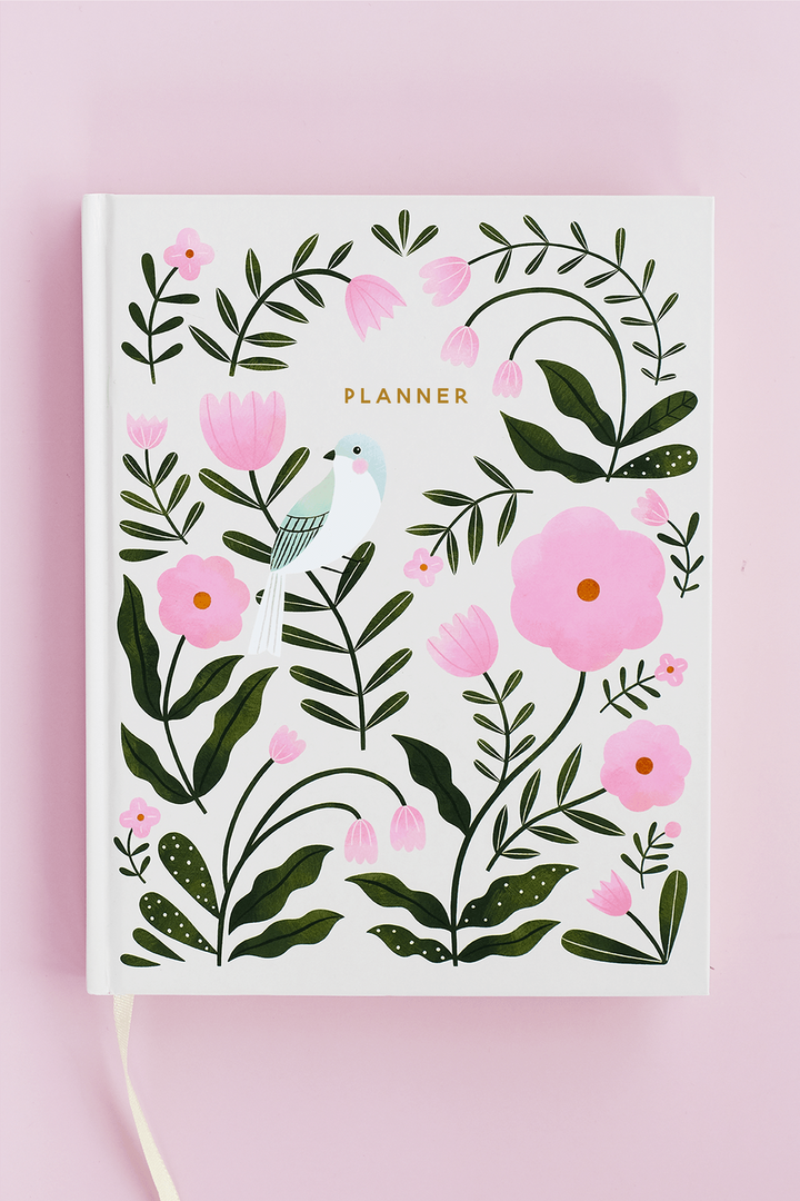 Bird Vines Hardbound Undated Planner