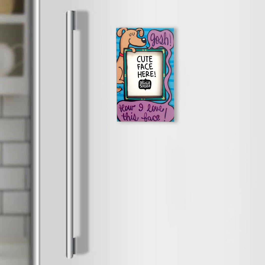 Love this face! - Refrigerator magnetic frame (small)