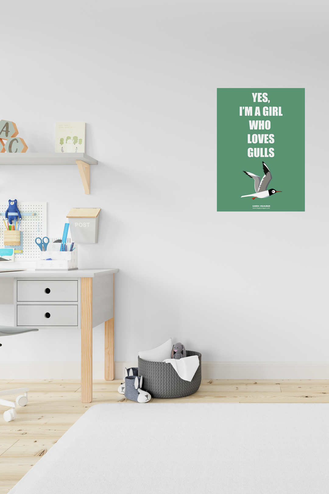 Girl Who Loves Gulls Non- Tearable Poster