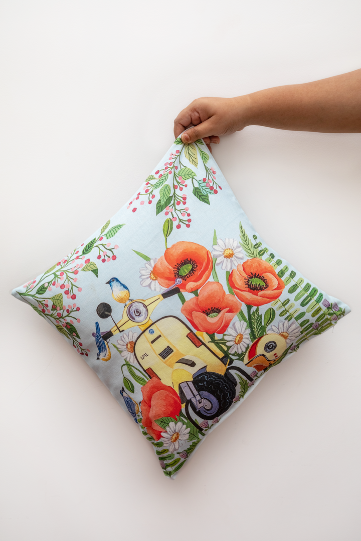 Vintage Scooter Cushion Cover
