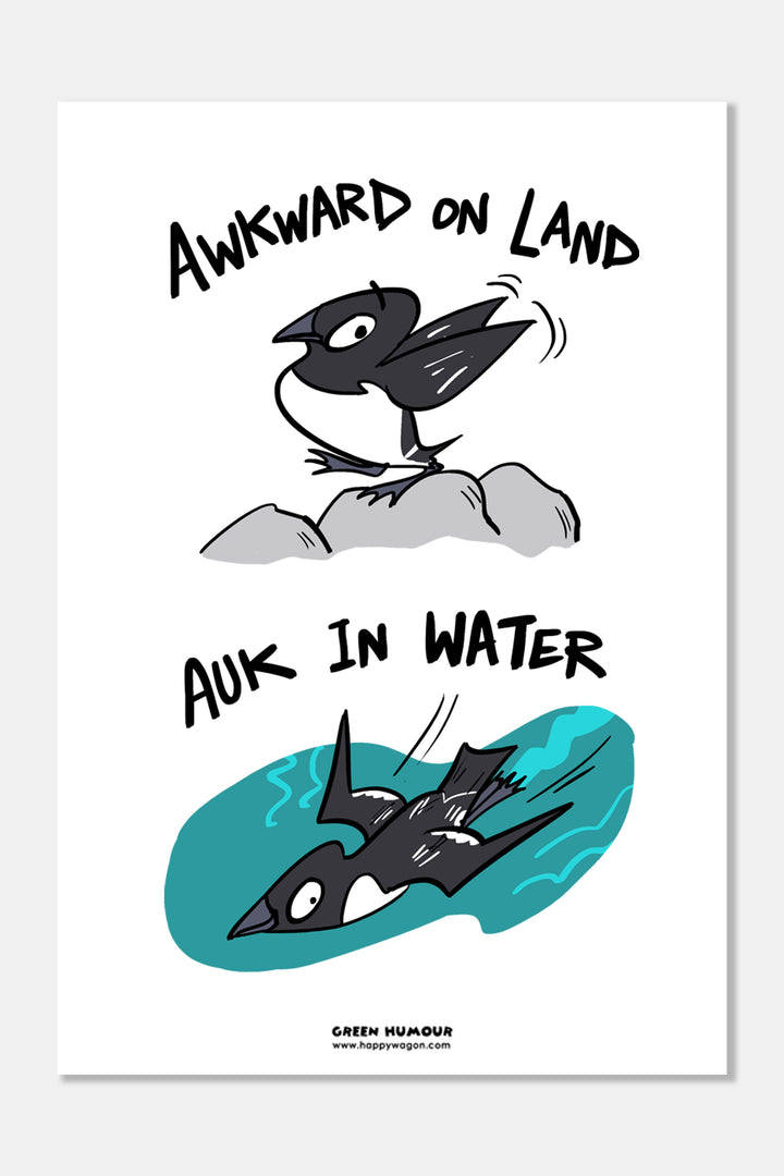 Awkward on Land/in Water Non Tearable Poster